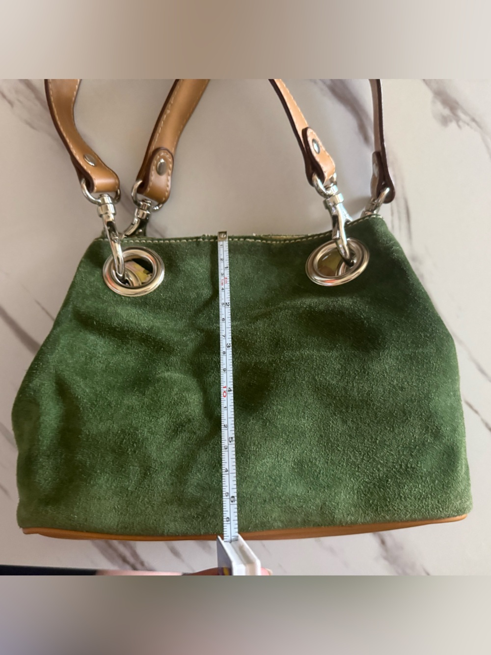 Vintage Green Suede Amanda Smith Purse - Picture 12 of 14
